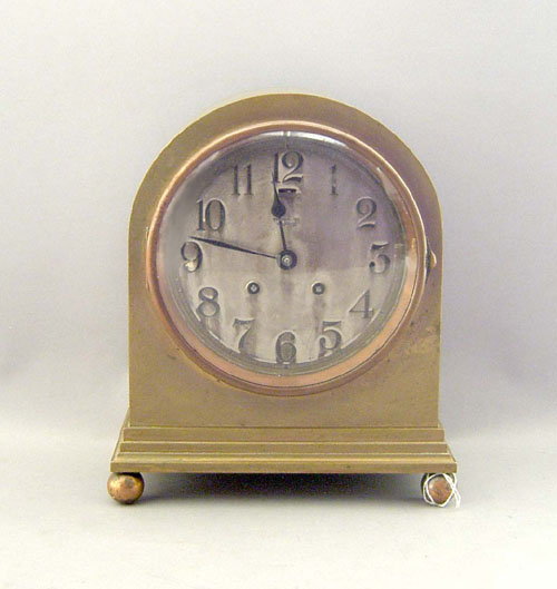 Appraisal: Brass shelf clock retailed by Tiffany Co h