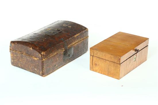 Appraisal: TWO LOCKBOXES England th century pine Both are lined with