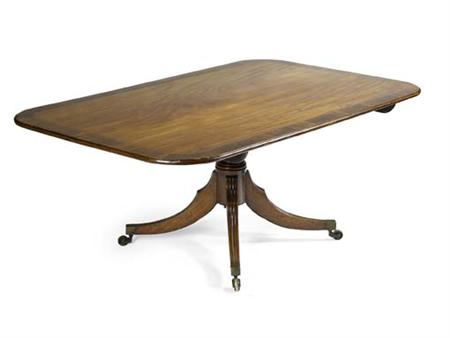 Appraisal: A George IV mahogany and rosewood crossbanded breakfast table the