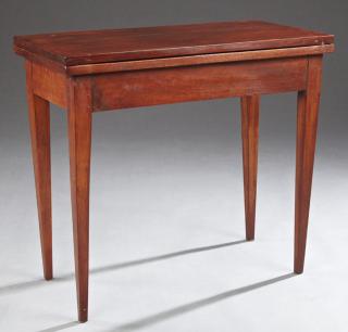 Appraisal: Louis Philippe Carved Walnut Games Table th c opening to