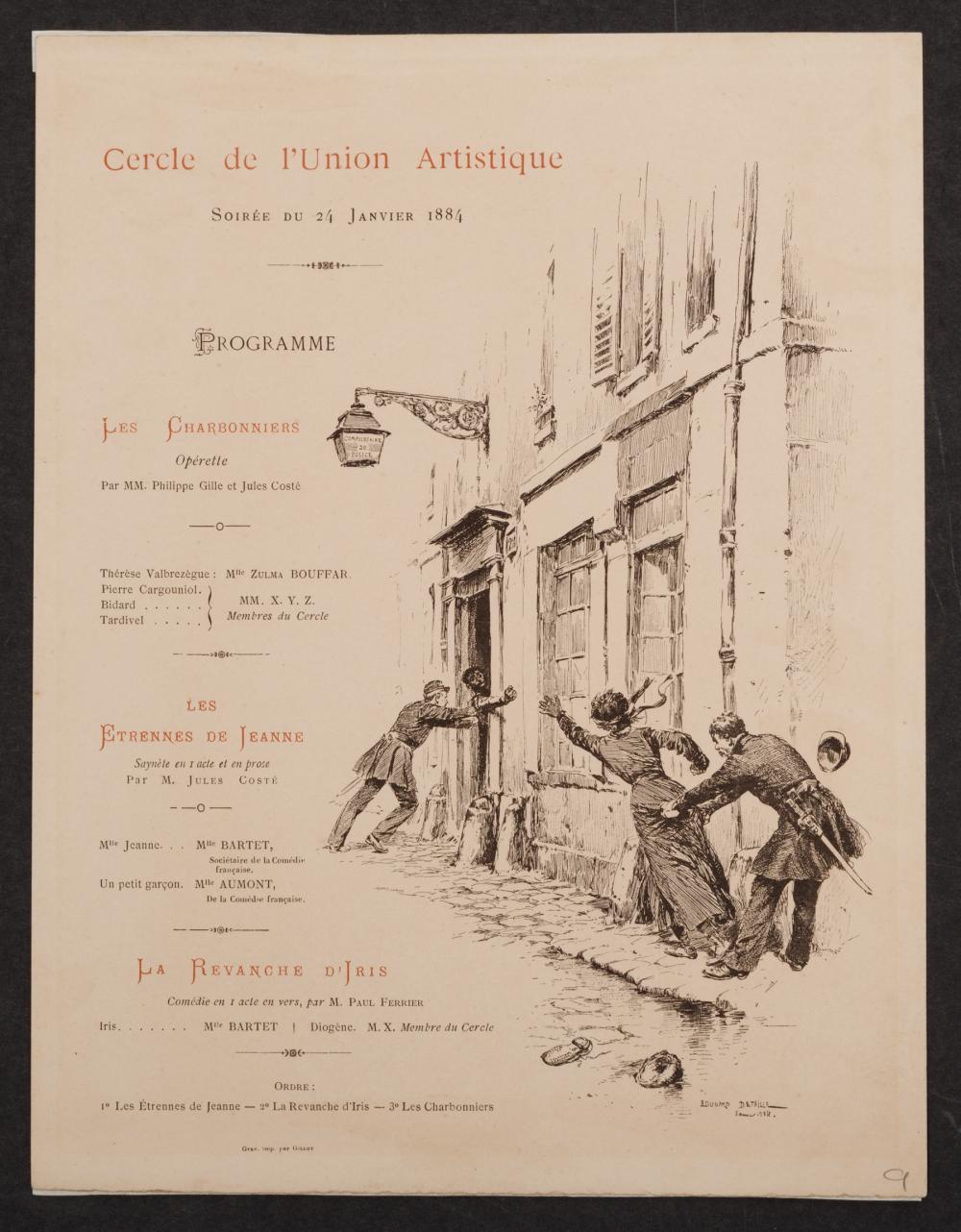 Appraisal: Cercle de l'Union Artistique program lithograph in x in Provenance