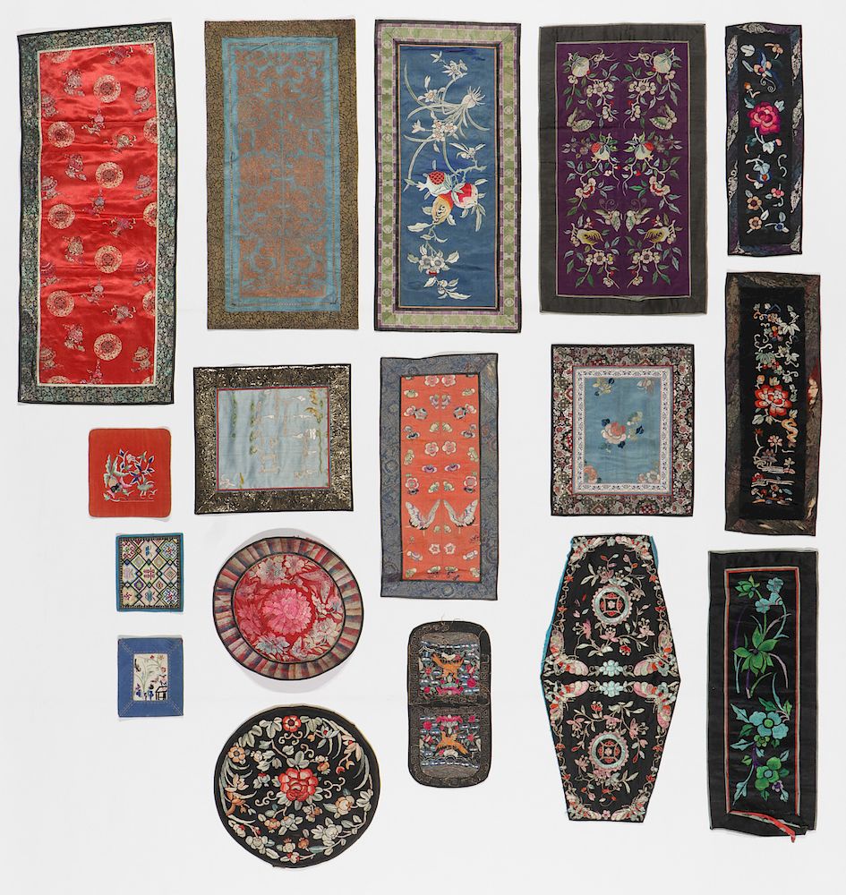 Appraisal: Estate Collection of Chinese Silk Embroideries Estate Collection of Chinese