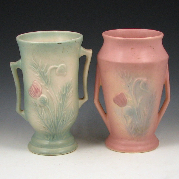 Appraisal: Hull Thistle - Vases Lot of two Thistle pieces including