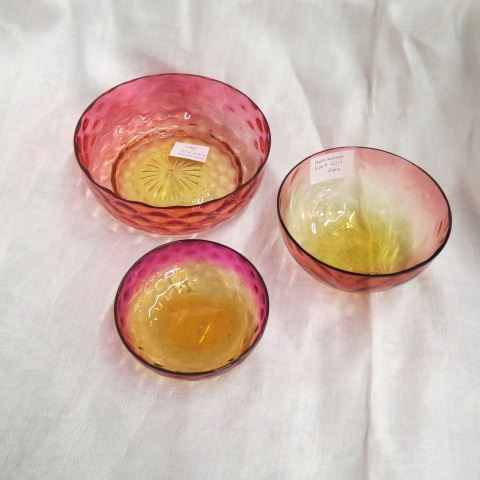 Appraisal: Amberina Art Glass Bowls includes Daisy Fern and more to