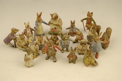 Appraisal: A collection of twenty cold painted bronze Beatrix Potter figures