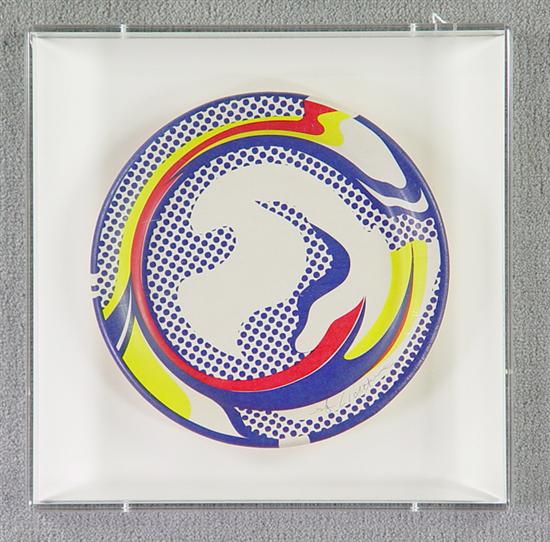 Appraisal: Lichtenstein Roy - Lithographed paper plate of abstract design with