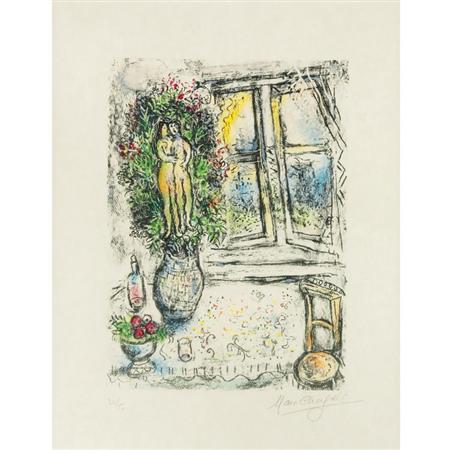 Appraisal: Marc Chagall THE HALF OPENED WINDOW Color lithograph Estimate -