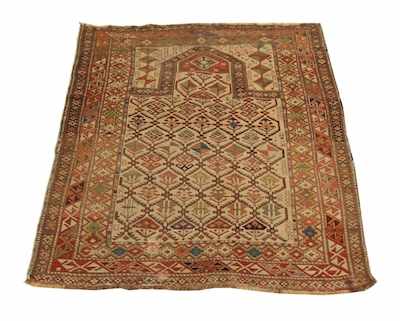 Appraisal: An Antique Caucasian Prayer Rug Tightly wove wool on wool