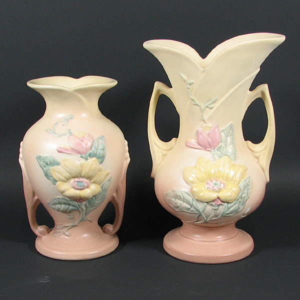 Appraisal: Hull Magnolia Matte - Vases Lot of two Magnolia Matte