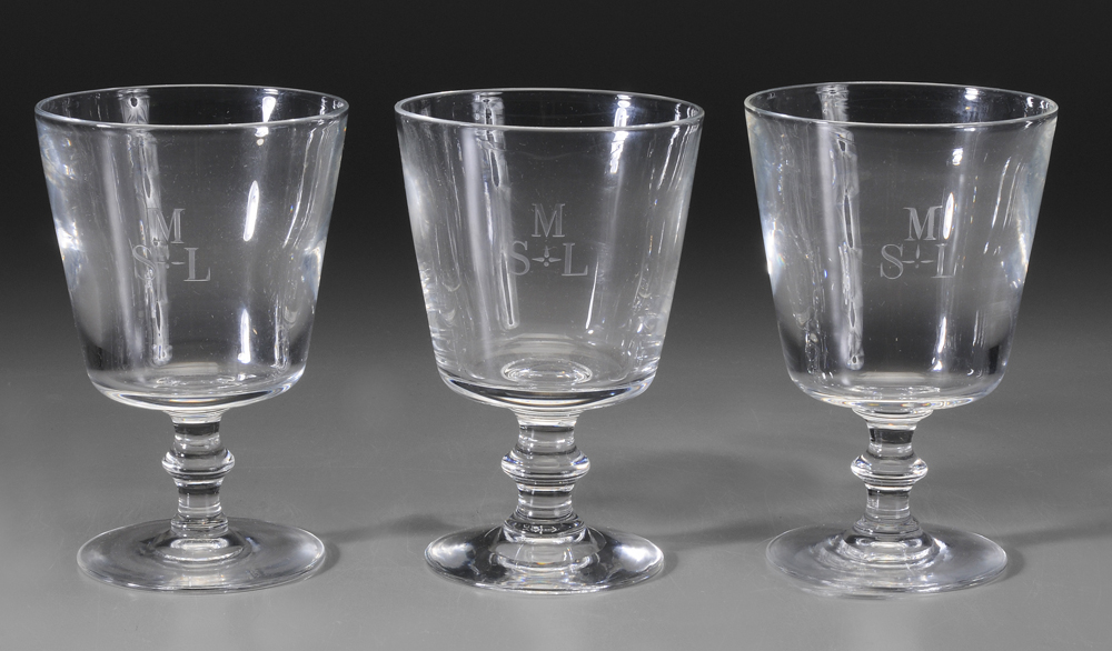 Appraisal: Set of Twelve Steuben Goblets American th century clear glass