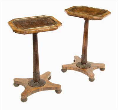 Appraisal: A pair of William IV rosewood stands the octagonal hinged