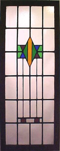 Appraisal: Large Edwardian-era Geometric Stained Glass Windows from England Artist English