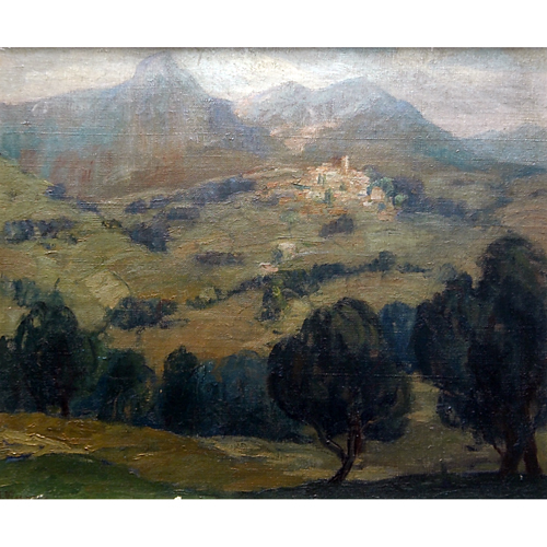 Appraisal: Anne A Waldron American th c mountain village oil on