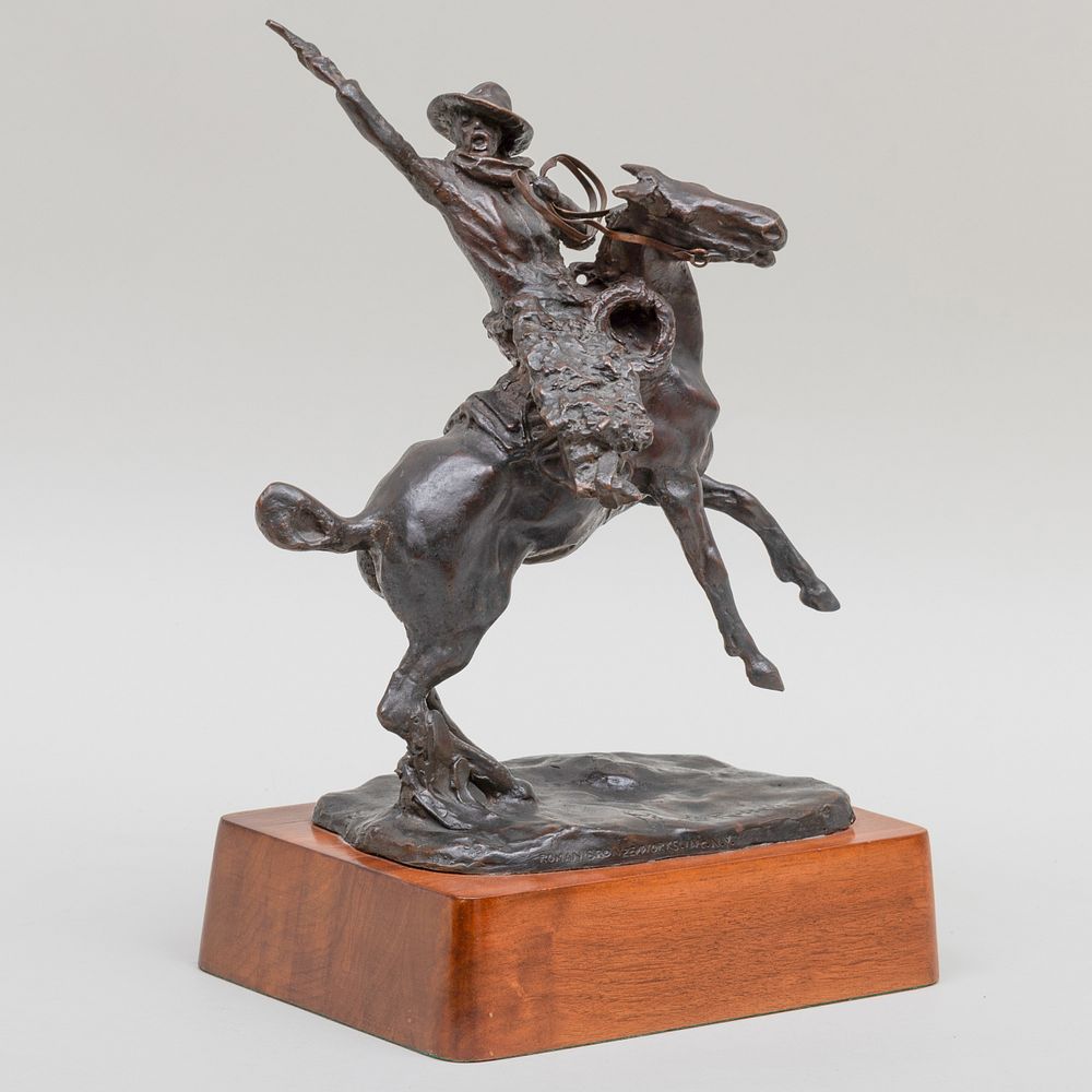 Appraisal: Charles M Russell - Smoking Up Bronze signed 'CM Russell'