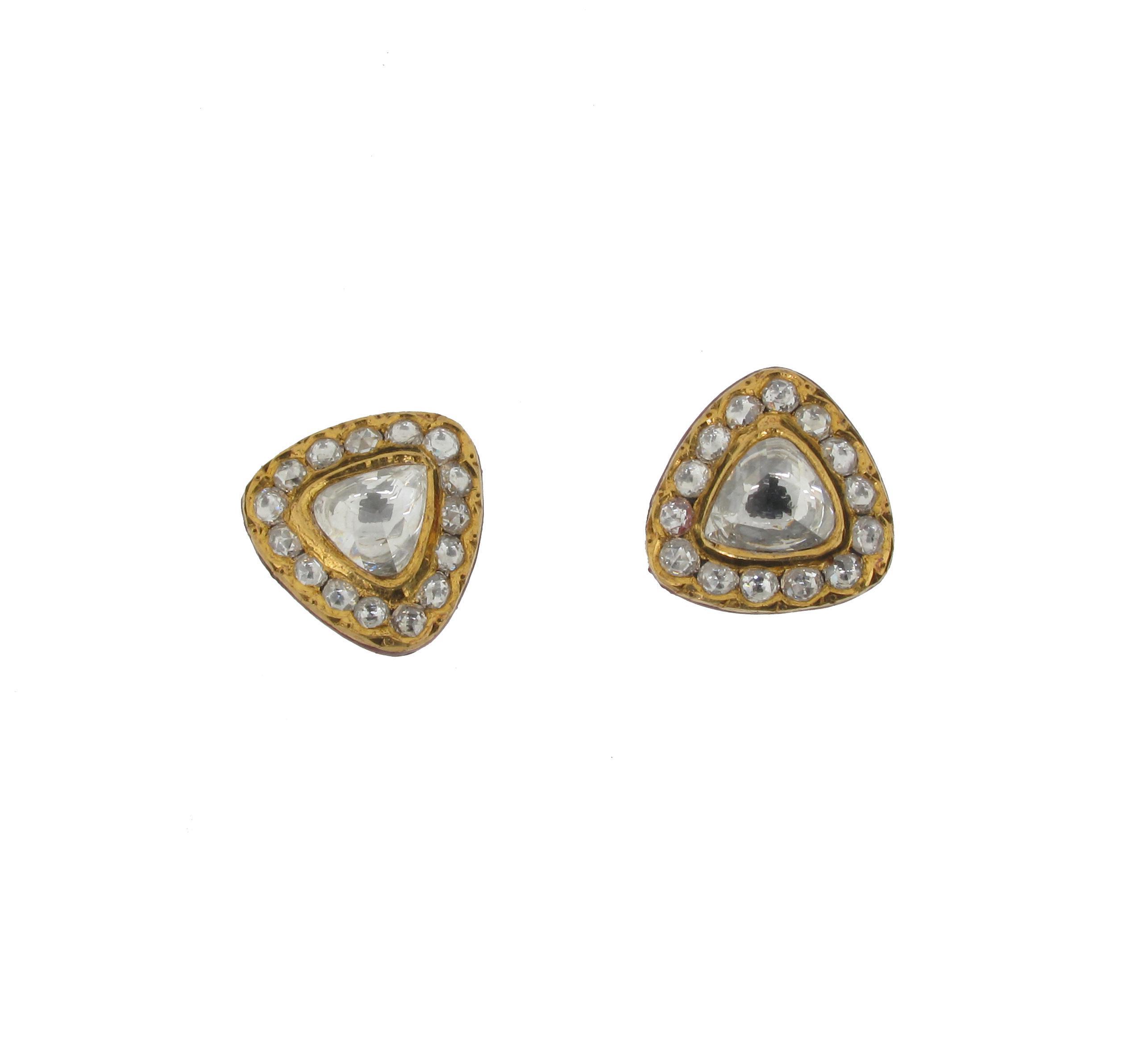 Appraisal: A pair of diamond set cluster earrings