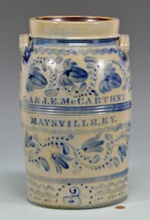 Appraisal: G A J E McCarthey Maysville KY Cobalt Decorated Jar