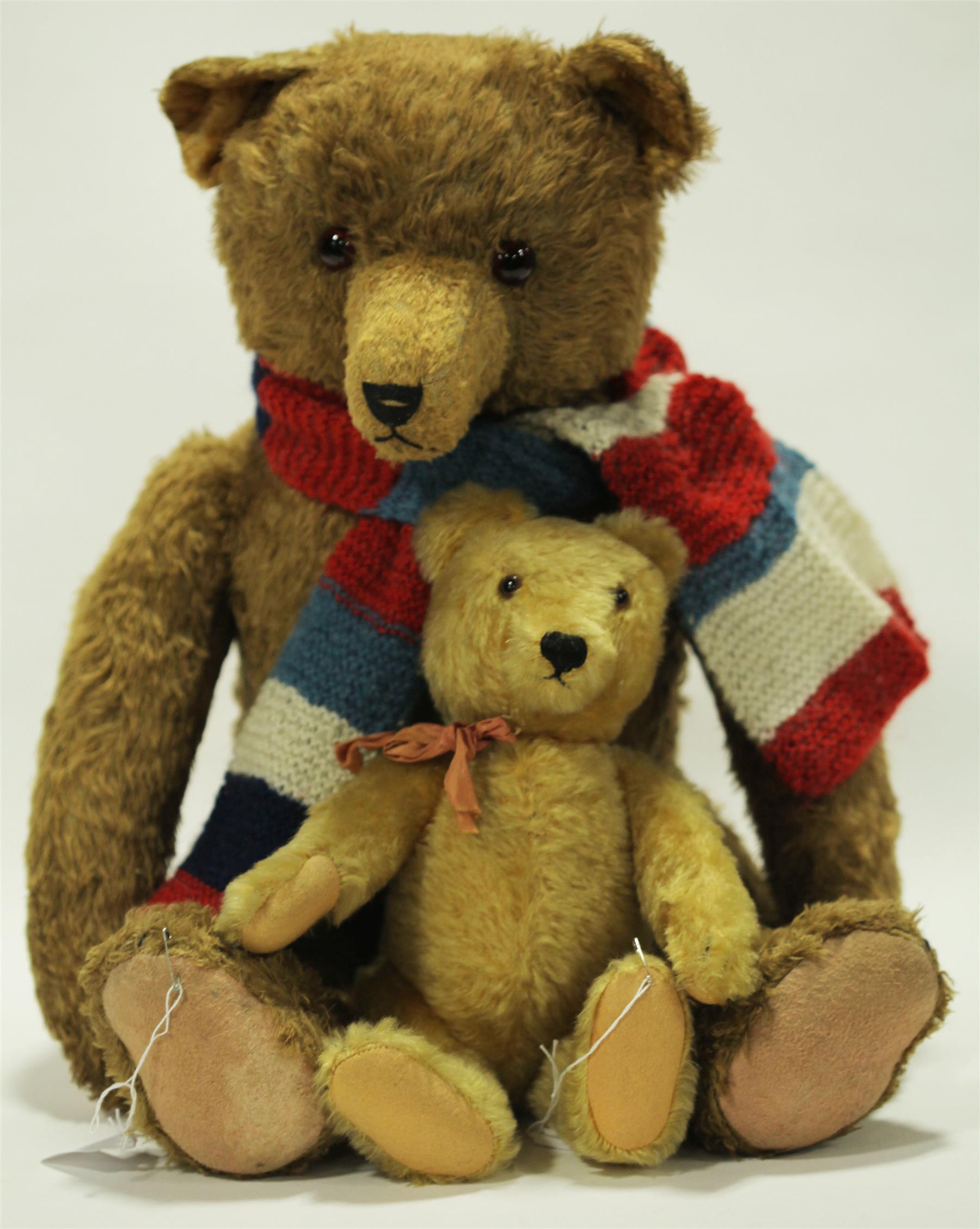 Appraisal: TWO VERY NICE MOHAIR BEARS American or German early th