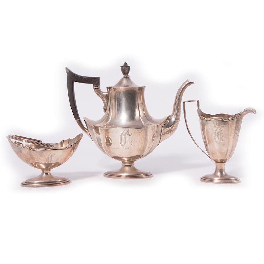 Appraisal: Sterling Gorham Three Piece Tea Service Gorham Sterling Teapot Creamer