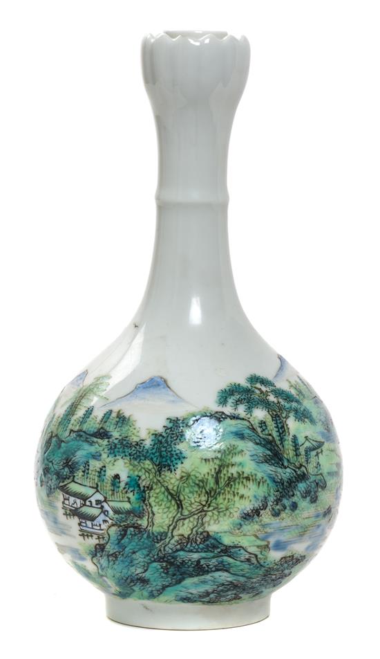 Appraisal: Sale Lot A Polychrome Enameled Porcelain Vase depicting mountainous landscape