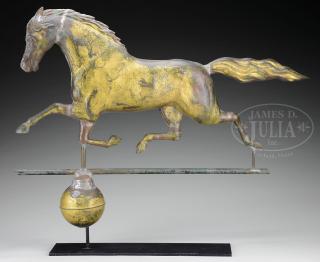 Appraisal: DOUBLE STAMPED HARRIS SON FULL BODY COPPER RUNNING HORSE WEATHERVANE