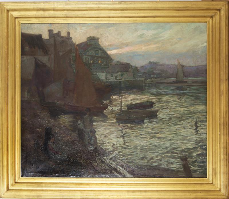 Appraisal: EUROPEAN SCHOOL LE PORT Oil on canvas unsigned x in