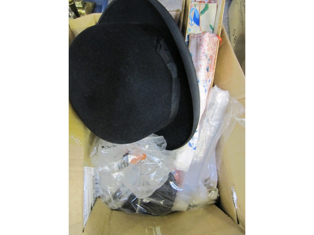 Appraisal: Box of linen bowler hat etc