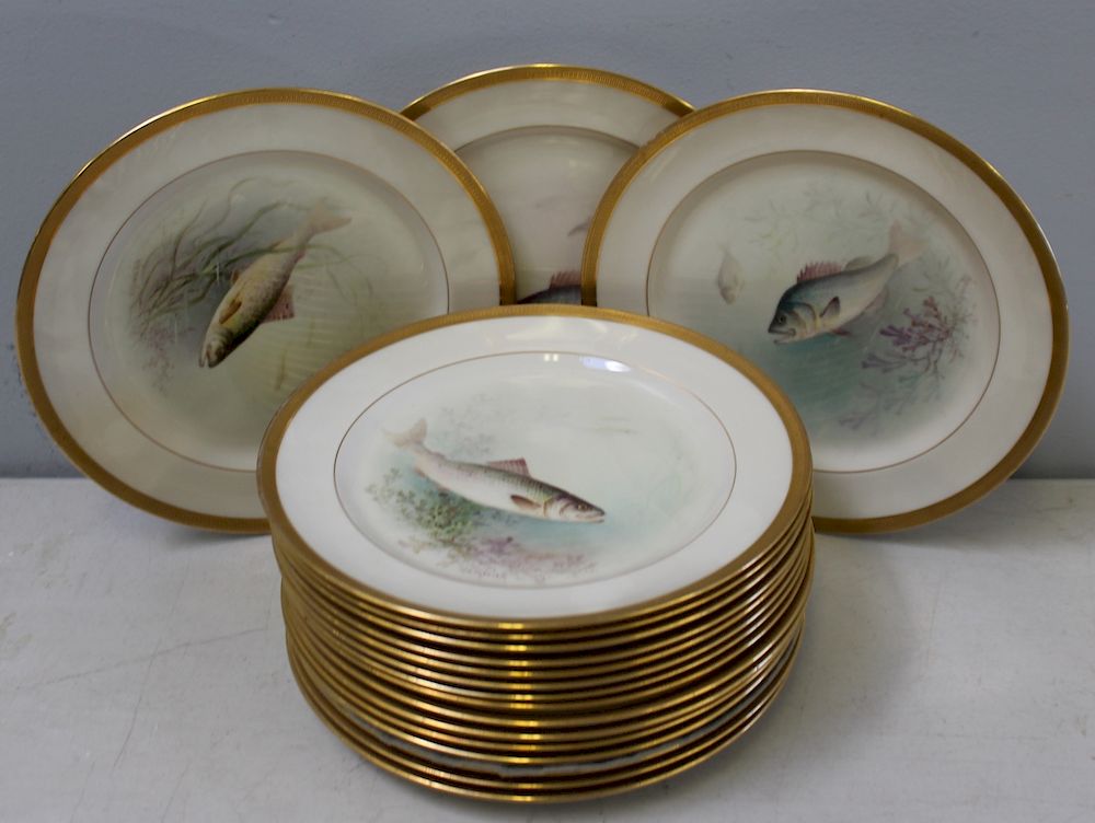 Appraisal: Lenox Fish Decorated Plates Lenox Ovington Brothers fish plates from