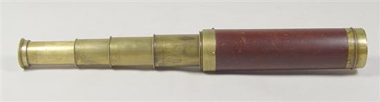 Appraisal: English Spyglass Late th Century Mahogany and brass Signed Bradford