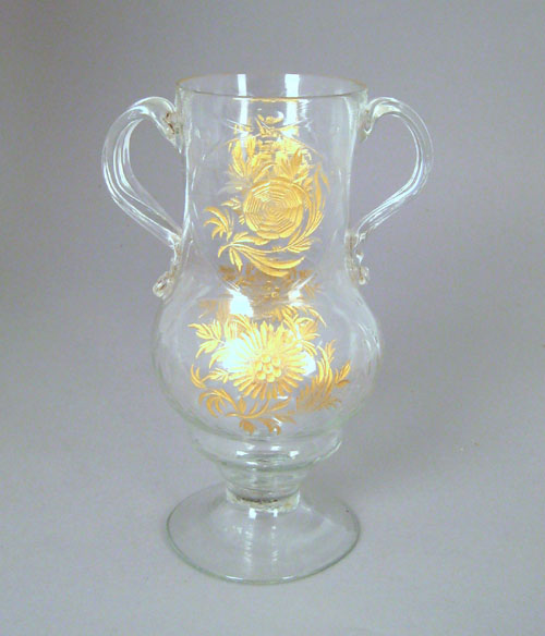 Appraisal: Continental blown glass two handled jug late th c possibly