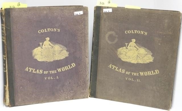 Appraisal: COLTON'S ATLAS OF THE WORLD LARGE CLOTH BOUNDVOLUMES X PUBLISHED