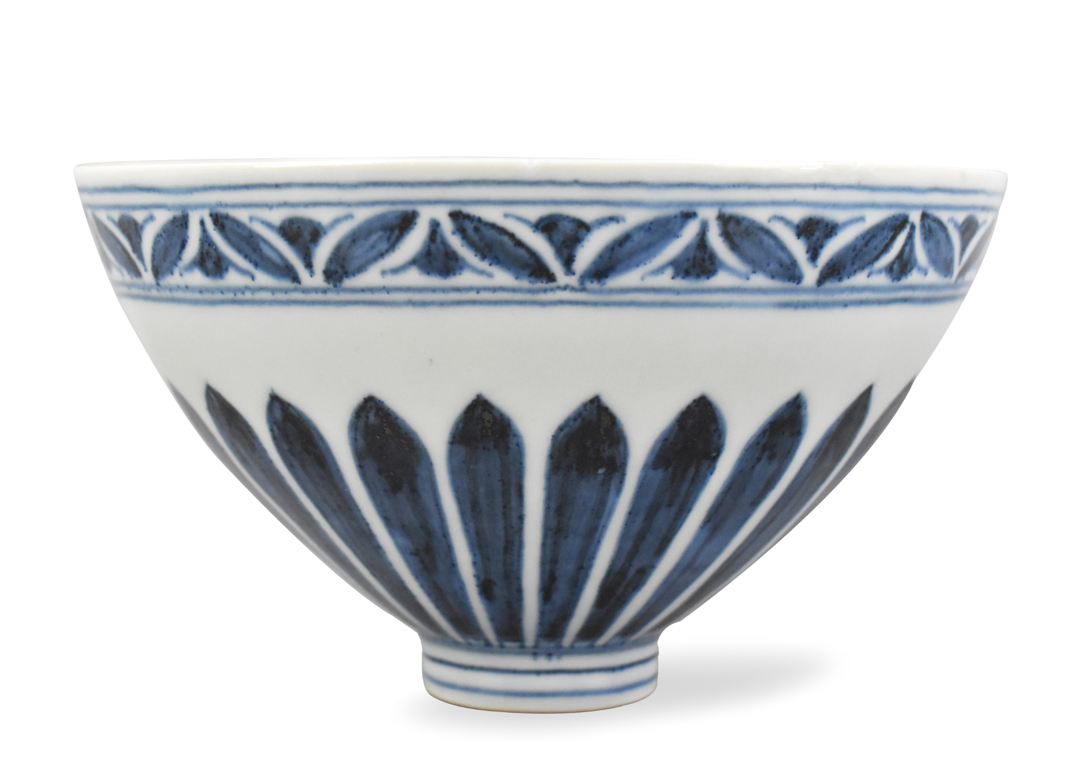 Appraisal: A Chinese blue white Lotus bowl possible of Ming Dynasty