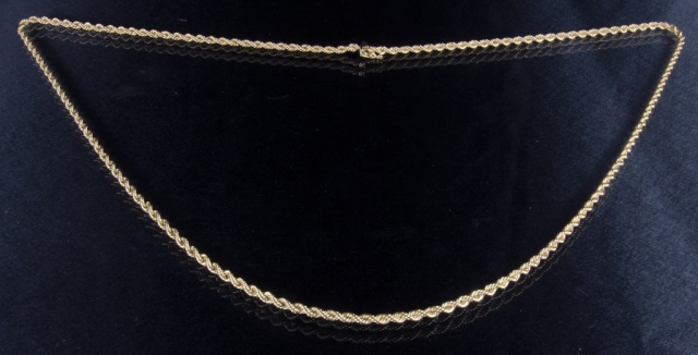 Appraisal: K Gold Rope NecklaceExcellent condition Troy oz L