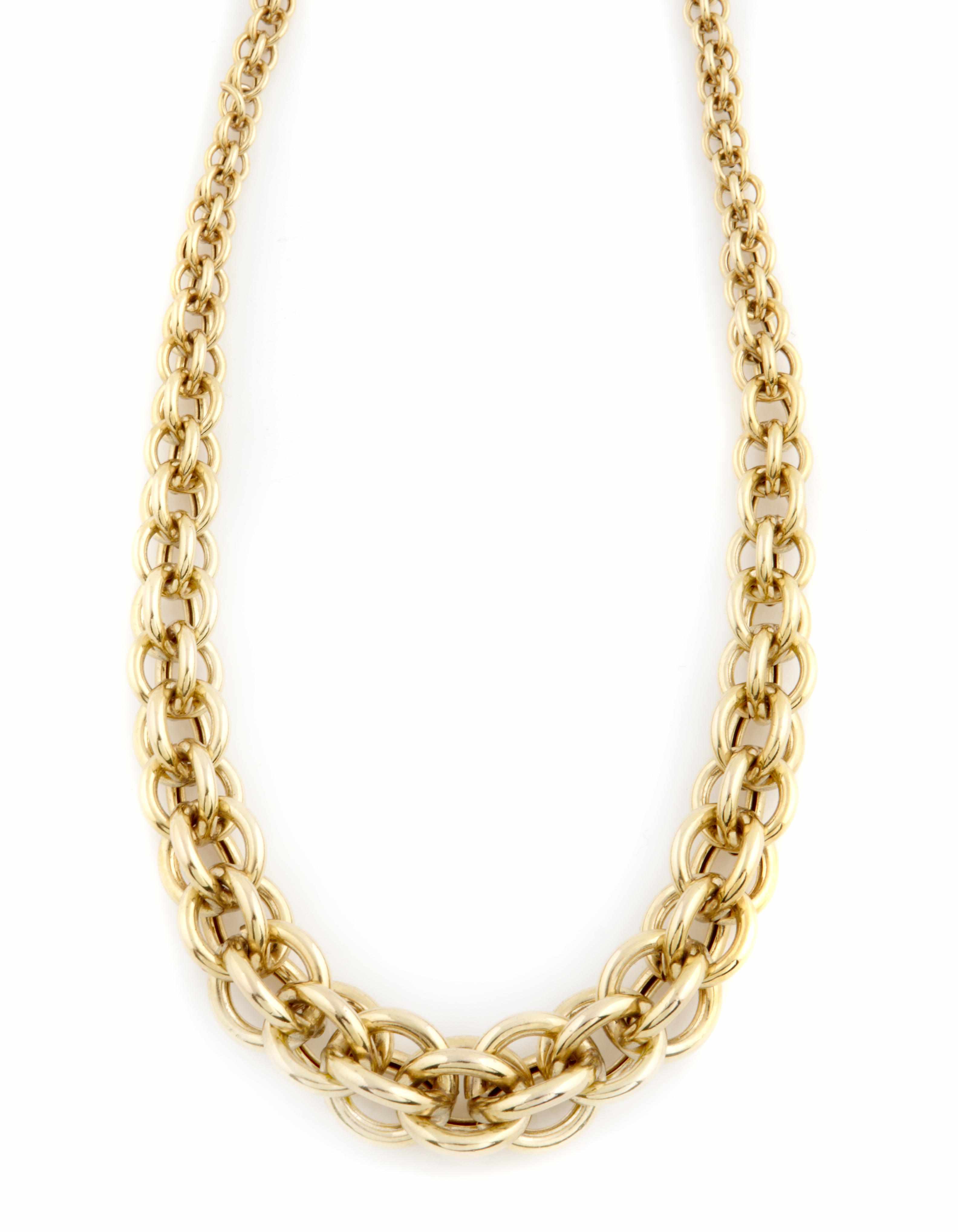 Appraisal: Property of various owners A k gold tapered link necklace