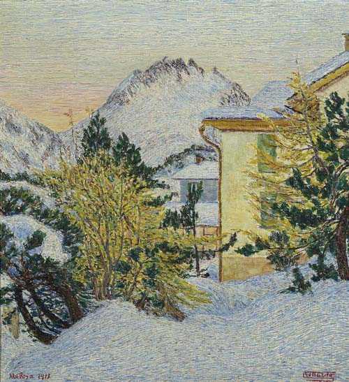 Appraisal: SEGANTINI GOTTARDO Puisano - Maloja Maloja in the winter Oil