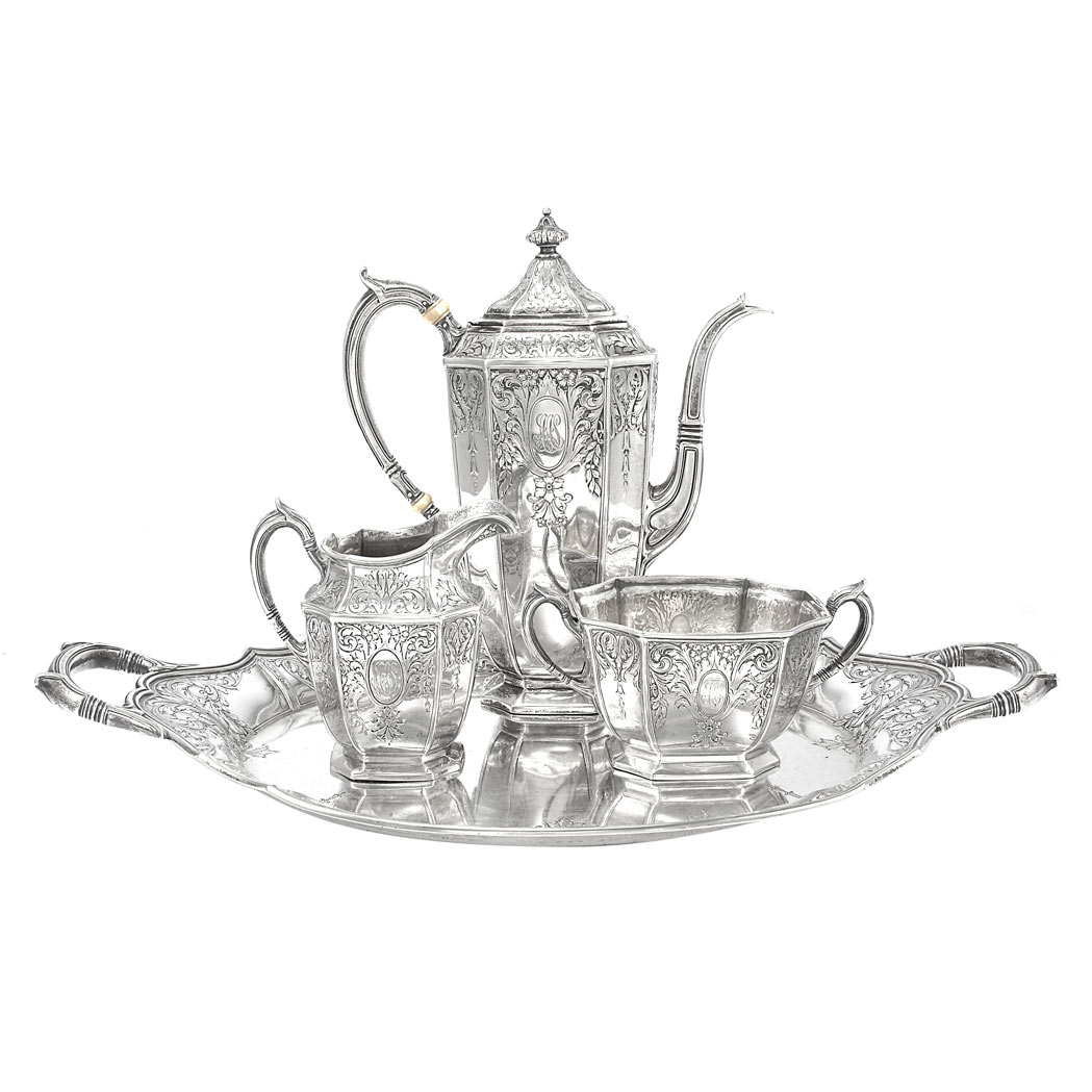 Appraisal: Gorham Sterling Silver Diminutive Coffee Service Circa Comprising a coffee