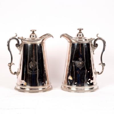 Appraisal: A pair of large silver plated jugs Elkington Co each