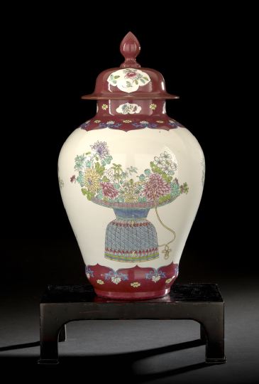 Appraisal: Good Samson Porcelain Covered Temple Jar th century modeled after