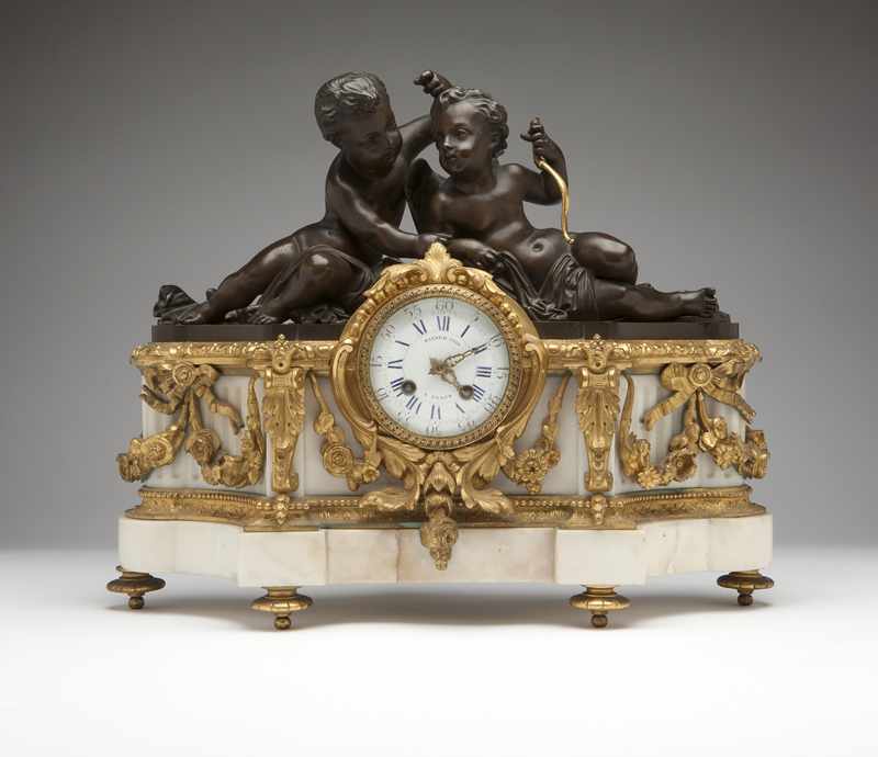 Appraisal: A Napoleon III gilt and patinated bronze and white marble