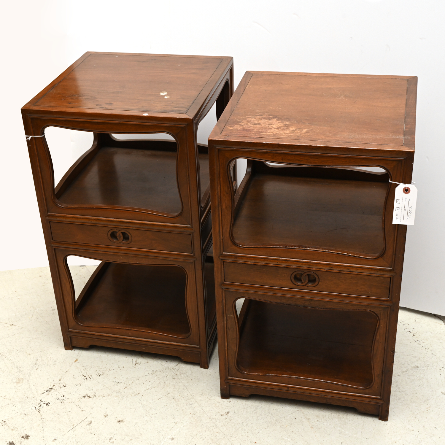 Appraisal: MICHAEL TAYLOR FOR BAKER PAIR SIDE TABLES Mid th c