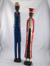 Appraisal: A pair of Colonial wooden figures Ivory Coast circa hts