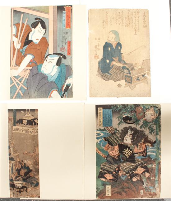 Appraisal: Utagawa Kuniyoshi Japanese - Four color woodblock prints Seated Man