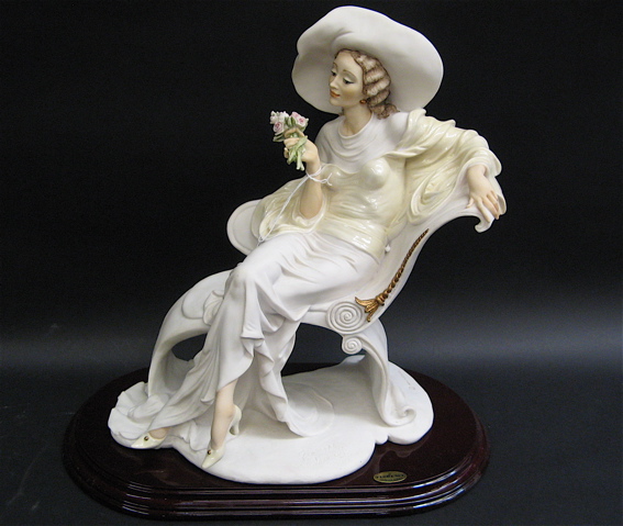 Appraisal: ITALIAN GIUSEPPE ARMANI BISQUE SCULPTURE titled At Ease signed and