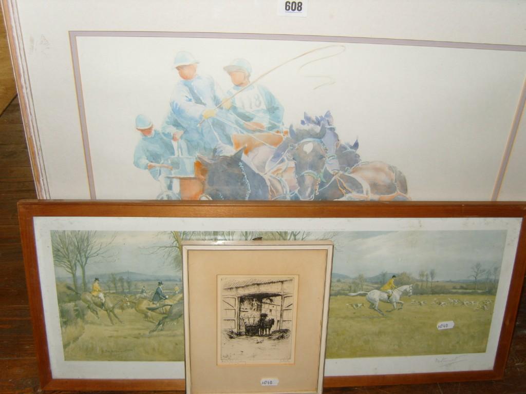 Appraisal: A coloured signed hunting print by F A Stewart signed