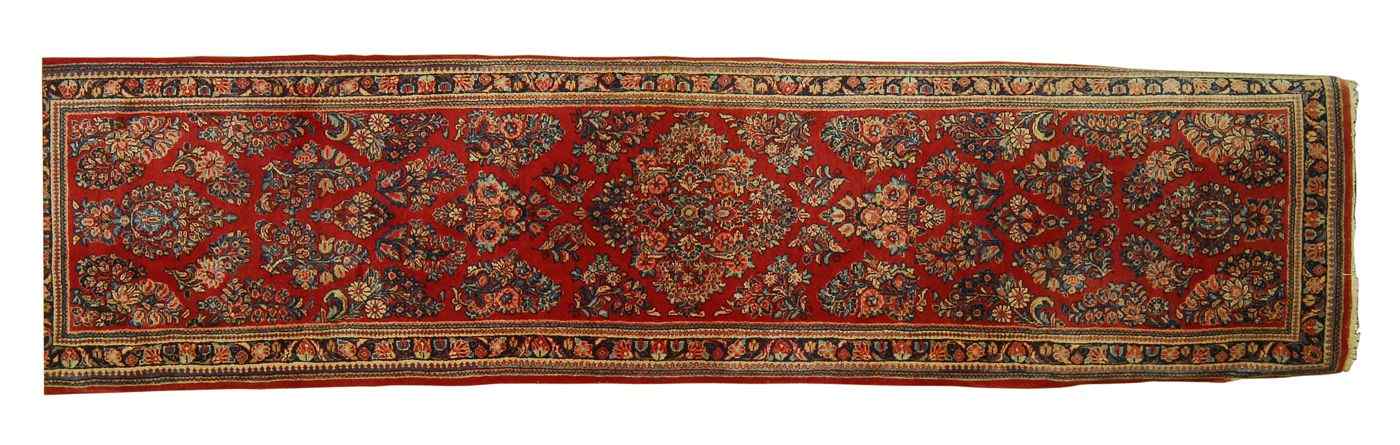 Appraisal: ORIENTAL RUG SAROUK RUNNER ' x ' '' Floral bouquets