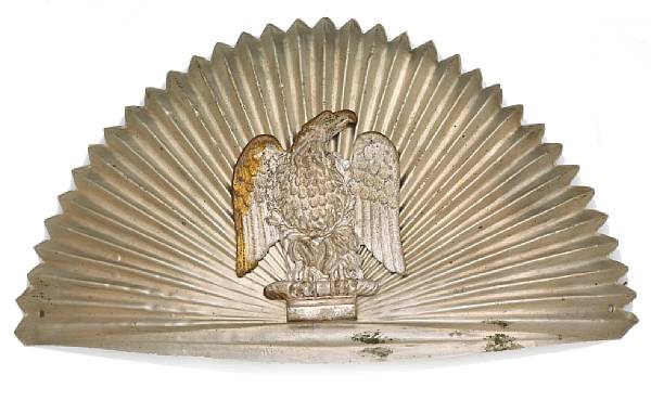 Appraisal: A volunteer militia cap platecirca White metal sunburst with applied