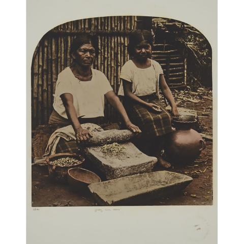 Appraisal: Rick Zolkower th st Century GRINDING CORN - MEXICO PRINTED