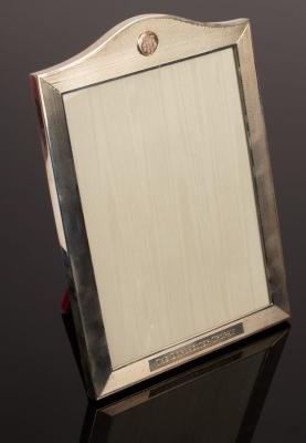 Appraisal: A sterling silver photograph frame inscribed 'The Dorchester Trophy' the