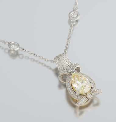 Appraisal: A Ladies' Diamond Pendant on Diamond Chain k white gold