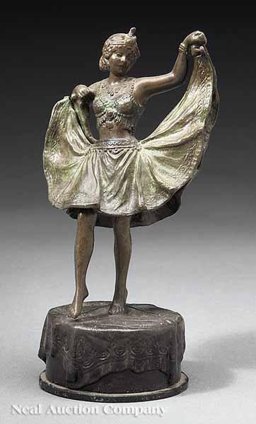 Appraisal: A German Patinated Bronze of an Exotic Dancer after Nam