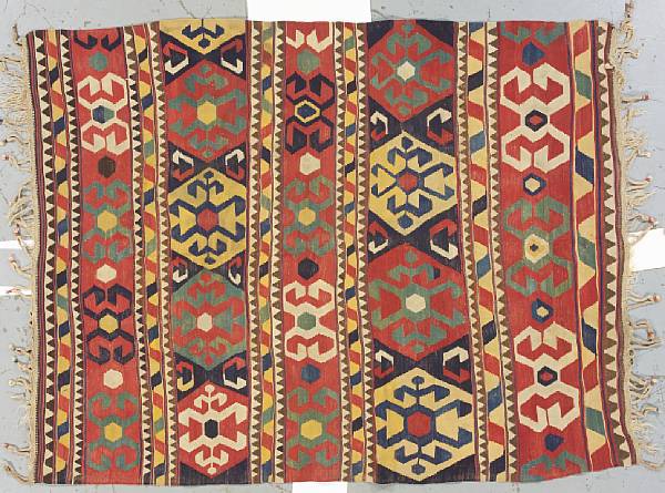 Appraisal: A Shirvan kilim Caucasus late th century size approximately ft